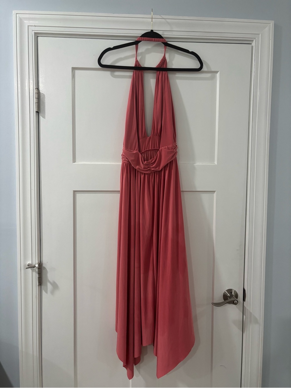 NWT Misa Los Angeles Halter Pleated Carissa Dress Coral - Picture 7 of 7